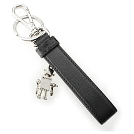 Prada-Prada Leather Charm Keychain-Black