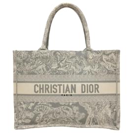 Dior-Dior Book Tote Handbag White Gray-White