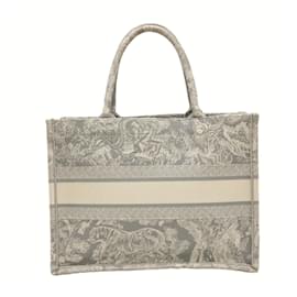 Dior-Dior Book Tote Handbag White Gray-White