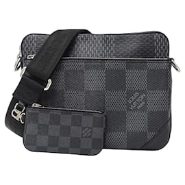 Louis Vuitton-Sac messager Trio Damier Graphite Louis Vuitton-Noir