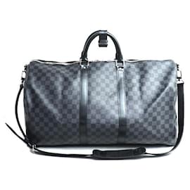 Louis Vuitton-Sac Boston Keepall Bandoulière Damier Graphite de Louis Vuitton-Noir
