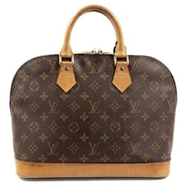 Louis Vuitton-Louis Vuitton Alma PM Monogram Canvas Leather Handbag-Brown