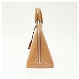Louis Vuitton-Louis Vuitton Alma PM Monogram Vernis Patent Leather Handbag-Brown,Beige