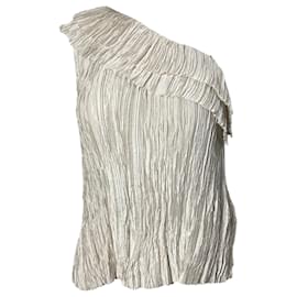 Ulla Johnson- Ulla Johnson Ravenna One-Shoulder Blouse in White Polyester-White,Cream
