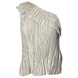 Ulla Johnson Ravenna One-Shoulder Blouse in White Polyester White Cream