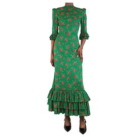 The Vampire's Wife Vestido midi de flores verdes - talla UK 6 Verde