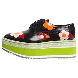 Prada-Black floral platform shoes - size EU 38 (UK 5)-Black
