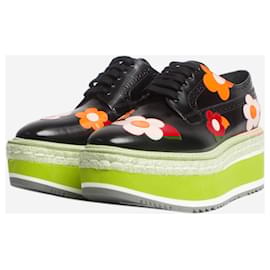 Prada-Black floral platform shoes - size EU 38 (UK 5)-Black