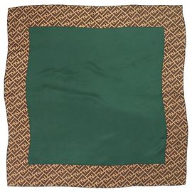 Fendi Sciarpa in seta monogramma Zucca verde Verde