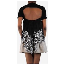 N°21-Black open back floral lace sweater - size UK 8-Black