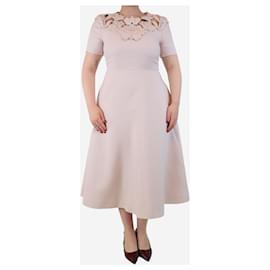 Autre Marque-Light pink floral cutout midi dress - size-Pink