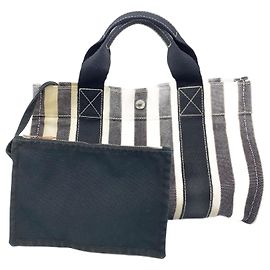Hermès Hermes Handbag Cannes PM Canvas Black White