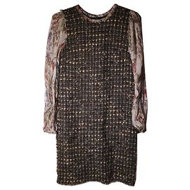 Dolce & Gabbana Robe de podium en mélange de soie DG incroyable Multicolore
