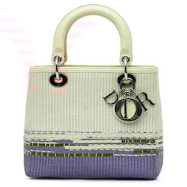 Dior-Dior Brown Medium Raffia Lady Dior-Brown,Beige