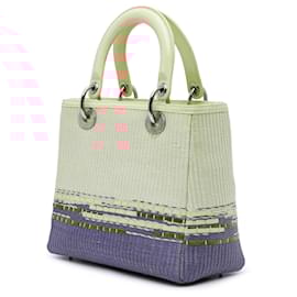 Dior-Dior Brown Medium Raffia Lady Dior-Brown,Beige