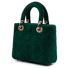 Dior-Dior Green Small Velvet Cannage My ABCDior Lady Dior-Green,Dark green