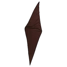 Hermès-Hermès Brown Cashmere Losange Triangle Scarf-Brown,Dark brown