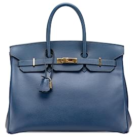 Hermès-Hermès Birkin Retourne 35 en Togo Bleu-Bleu,Bleu foncé