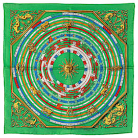 Hermès-Hermès Green Astrologie Dies et Hore Silk Scarf-Green