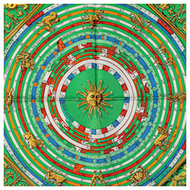Hermès-Hermès Green Astrologie Dies et Hore Silk Scarf-Green