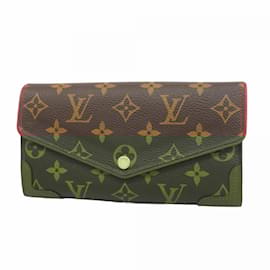 Louis Vuitton-Louis Vuitton Long Wallet Monogram Retiro Portofeuil Sarah M41951-Brown,Fuschia