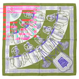 Hermès-Hermes Carre 90 Cricketis Silk Multicolor Scarf-White,Blue,Multiple colors,Orange