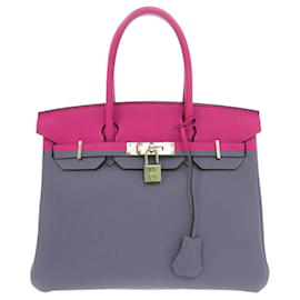 Hermès-Sac à main Hermes Birkin 30 Togo en Rose Violet-Violet