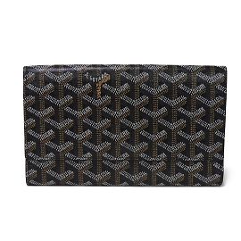 Goyard Long Wallet in Black Canvas and Leather Black