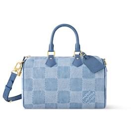 Louis Vuitton-LV Speedy 30 Damier Denim-Bleu