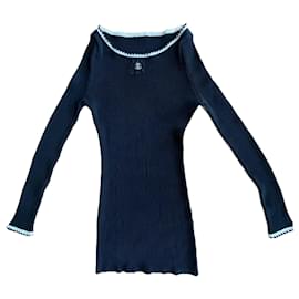 Chanel Pullover aus Wolle in Schwarz mit Logo Schwarz