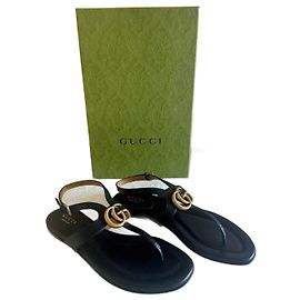 Gucci Marmont Sandalen, neu, schwarz, IT36 EU37 Schwarz