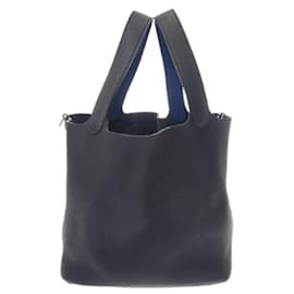 Hermès-Sac à main Hermes Picotin Lock MM-Bleu