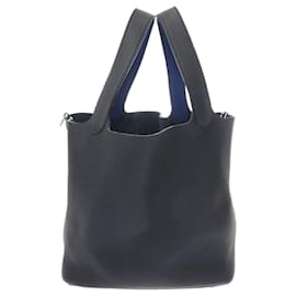 Hermès-Sac à main Hermes Picotin Lock MM-Bleu