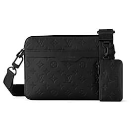 Louis Vuitton-Messager LV Trio en cuir noir-Noir
