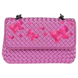 Autre Marque-BOTTEGAVENETA INTRECCIATO Chain Shoulder Bag Leather Purple Auth 116278AM-Purple