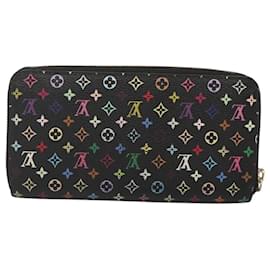 Louis Vuitton-LOUIS VUITTON Monogram Multicolor Zippy Wallet Long Black M60243 LV Auth 121827-Black