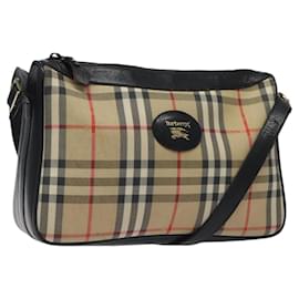 Autre Marque-Burberrys Nova Check Shoulder Bag Canvas Beige Auth 116476-Beige