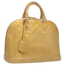 Louis Vuitton-LOUIS VUITTON Monogram Vernis Alma PM Hand Bag Beige Poodle M91751 Auth 122637-Other