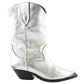 Isabel Marant Botas western de couro prateadas Prata