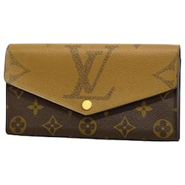 Louis Vuitton-Louis Vuitton Long Wallet Monogram Giant Reverse Portefeuille Sarah-Brown