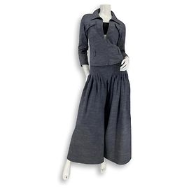 Chanel Completo in denim per l'estate 2003 Blu Blu navy Blu chiaro Blu scuro Silver hardware