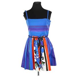 Red Valentino Robe en coton bleue Bleu