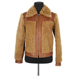 Antik Batik Casaco de couro Marrom