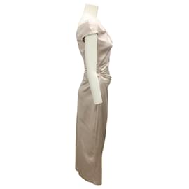 Autre Marque-Talbot Runhof Blush Roya Satin Midi Dress-Pink