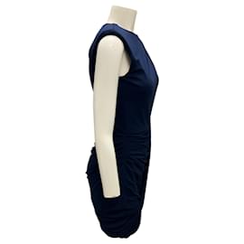 Alexander Mcqueen-Alexander McQueen Navy 2020 Draped Cocktail Dress-Navy blue