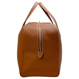 Hermès-Hermes 2023 Brown Clemence Leather Victoria Bag-Brown