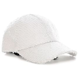 Casquette Chanel à sequins blanche Blanc
