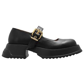 MARNI MOCASSINI IN PELLE NERA CON PIATTAFORMA 39 Nero