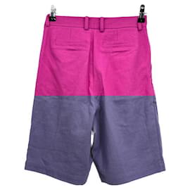 Magali Pascal-Bermuda en lin rose-Pink