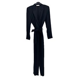 Macacão preto de viscose com cinto Iro Preto